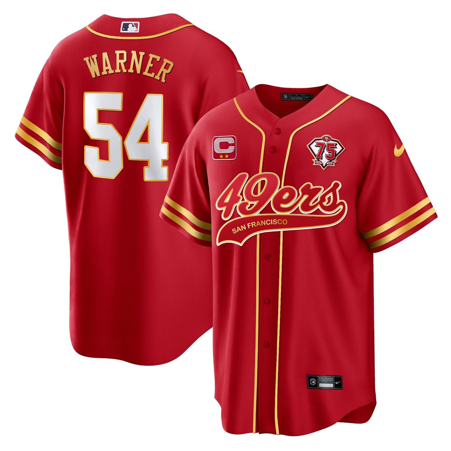 Fred Warner 54 San Francisco 49ers Baseball Men Jersey - Red