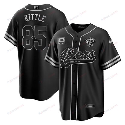 George Kittle 85 San Francisco 49ers Baseball Men Jersey - Black Silver