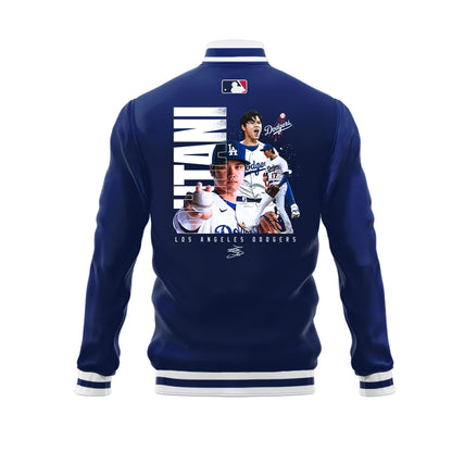 Shohei Ohtani 17 Los Angeles Dodgers Shotime Signed Baseball Jacket - Royal - All-Over-Printed Jacket
