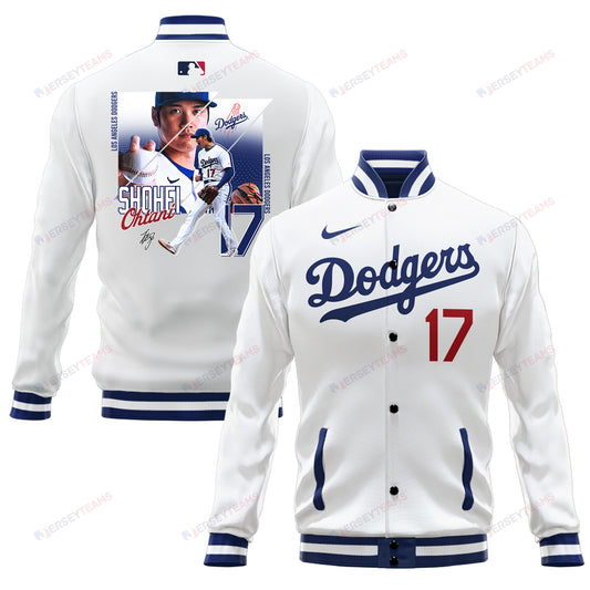 Shohei Ohtani 17 Los Angeles Dodgers Welcome To The Sho Baseball Jacket - White - All-Over-Printed Jacket