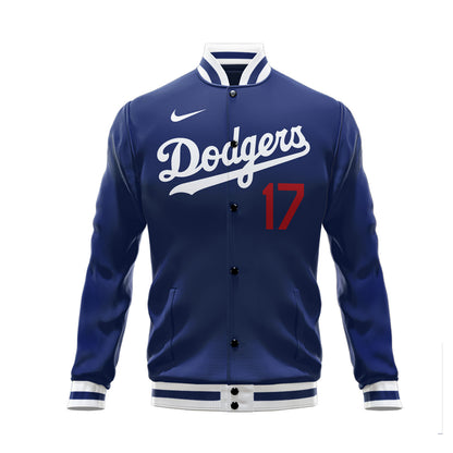 Shohei Ohtani 17 Los Angeles Dodgers Signed Sho King 2023 Road Baseball Jacket - Royal - All-Over-Printed Jacket