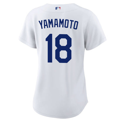 Yoshinobu Yamamoto 18 Los Angeles Dodgers Home Women Jersey - White