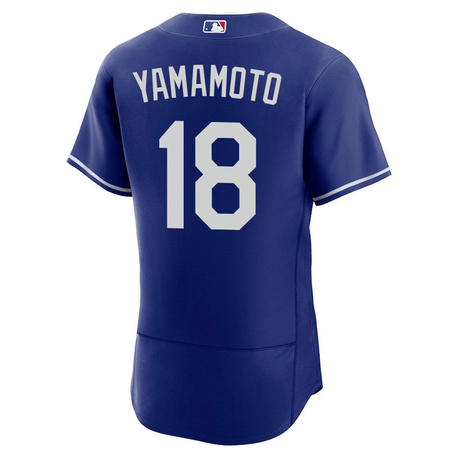 Yoshinobu Yamamoto 18 Los Angeles Dodgers Alternate ELITE Men Jersey - Royal