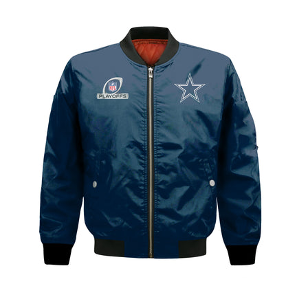 Dallas Cowboys 2023 NFL Playoffs Iconic Baseball Jacket - Navy - All-Over-Printed Jacket