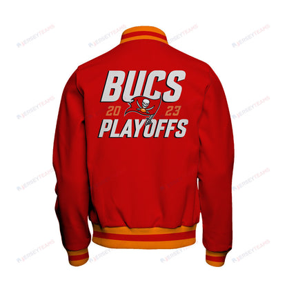 Tampa Bay Buccaneers 2023 Playoffs Iconic Baseball Jacket - Red - All-Over-Printed Jacket