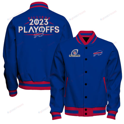 Buffalo Bills Billieve 2023 Playoffs Baseball Jacket - Royal - All-Over-Printed Jacket