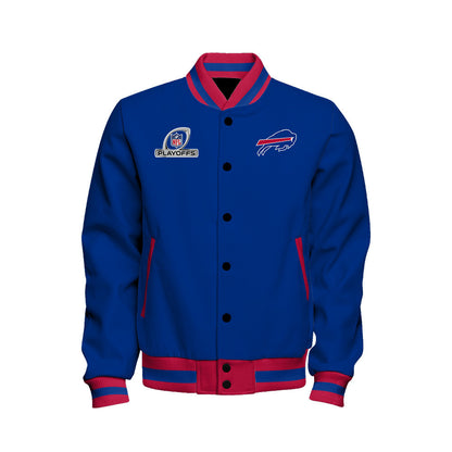 Buffalo Bills 2023 Playoffs Iconic Baseball Jacket - Royal - All-Over-Printed Jacket
