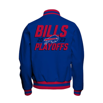 Buffalo Bills 2023 Playoffs Iconic Baseball Jacket - Royal - All-Over-Printed Jacket