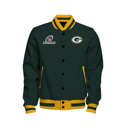 Green Bay Packers 2023 Playoffs Iconic Baseball Jacket - Green - All-Over-Printed Jacket
