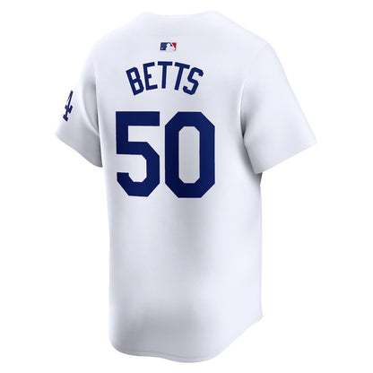 Mookie Betts 50 Los Angeles Dodgers Home Limited Player Men Jersey - White