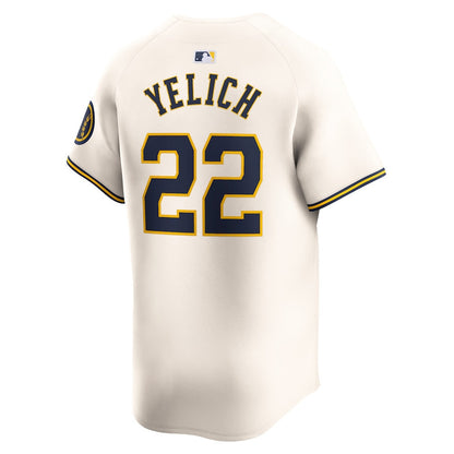 Christian Yelich 22 Milwaukee Brewers Home Limited Player Men Jersey - Cream