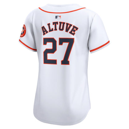 Jose Altuve 27 Houston Astros Women's Home Limited Player Jersey - White