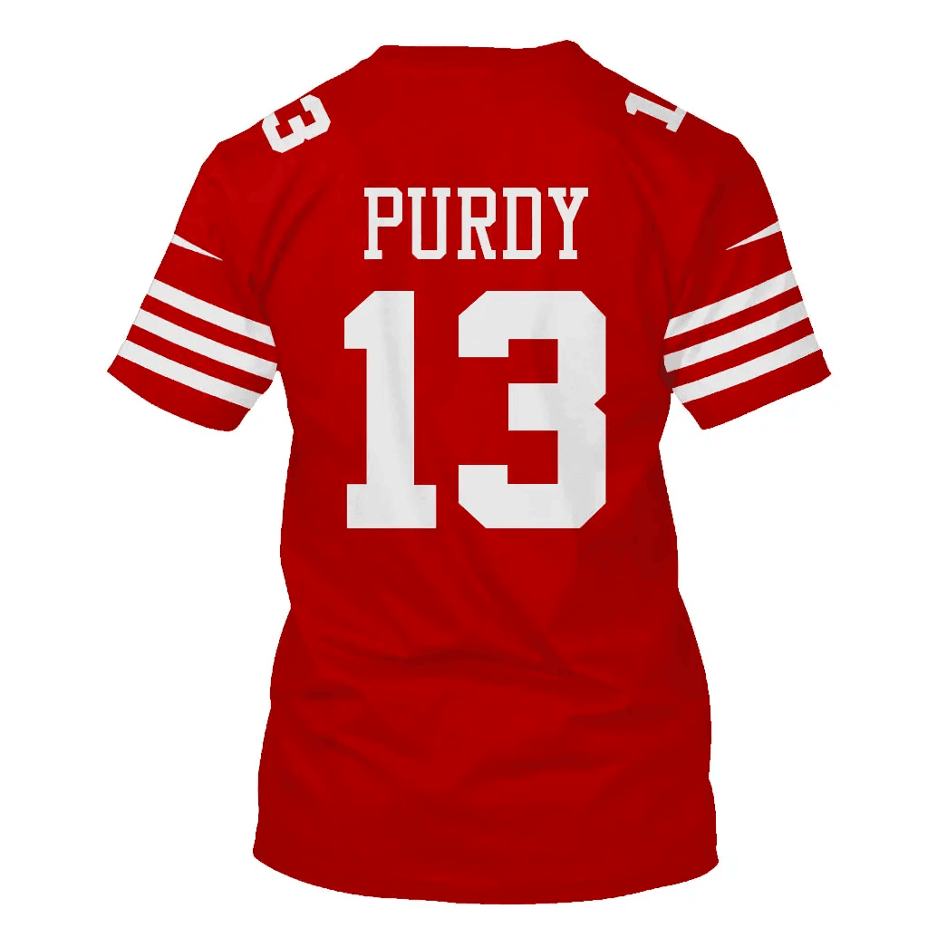 Brock Purdy 13 San Francisco 49ers All Over Print T-shirt - Scarlet