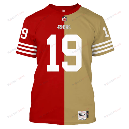 Deebo Samuel 19 San Francisco 49ers All Over Print T-shirt - Scarlet/ Gold