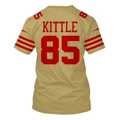 George Kittle 85 San Francisco 49ers All Over Print T-shirt - Gold