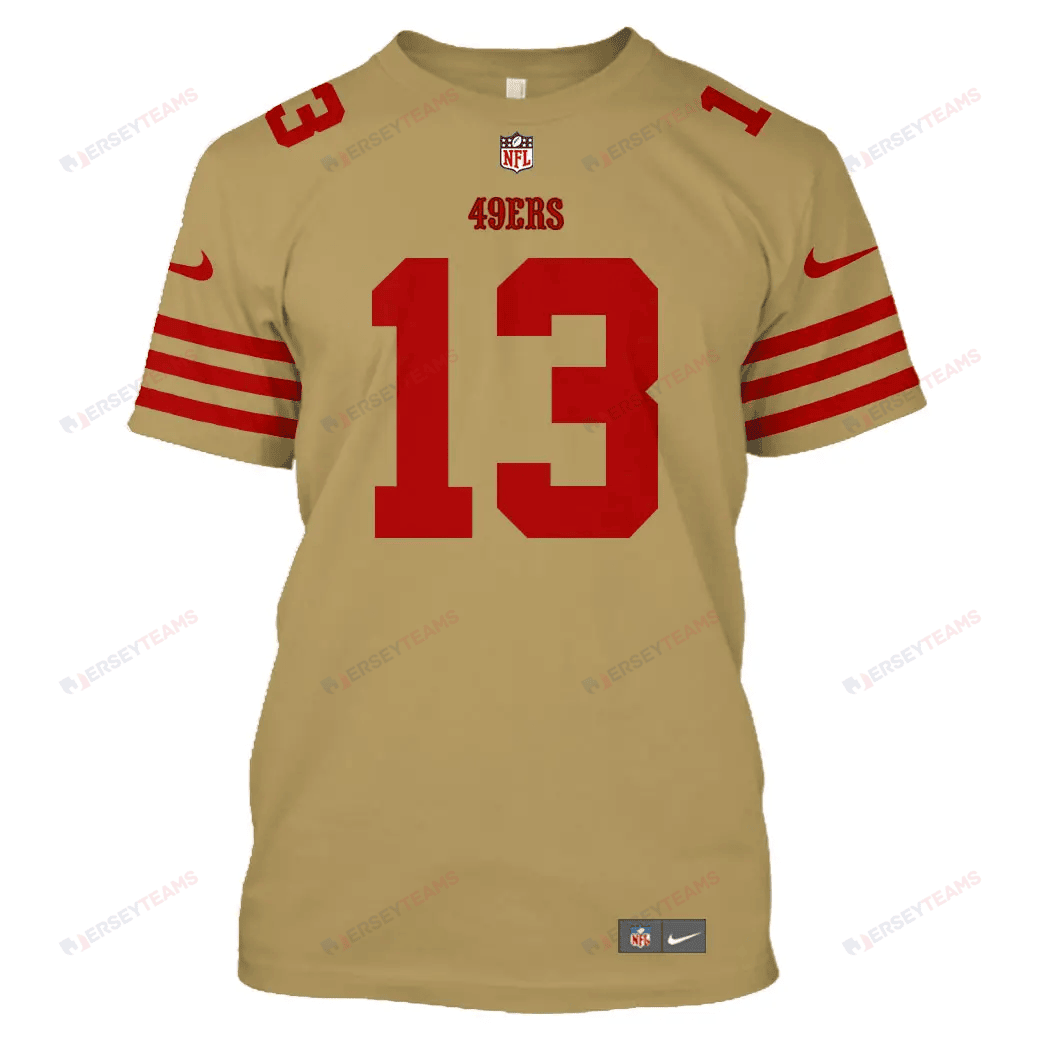 Brock Purdy 13 San Francisco 49ers All Over Print T-shirt - Gold