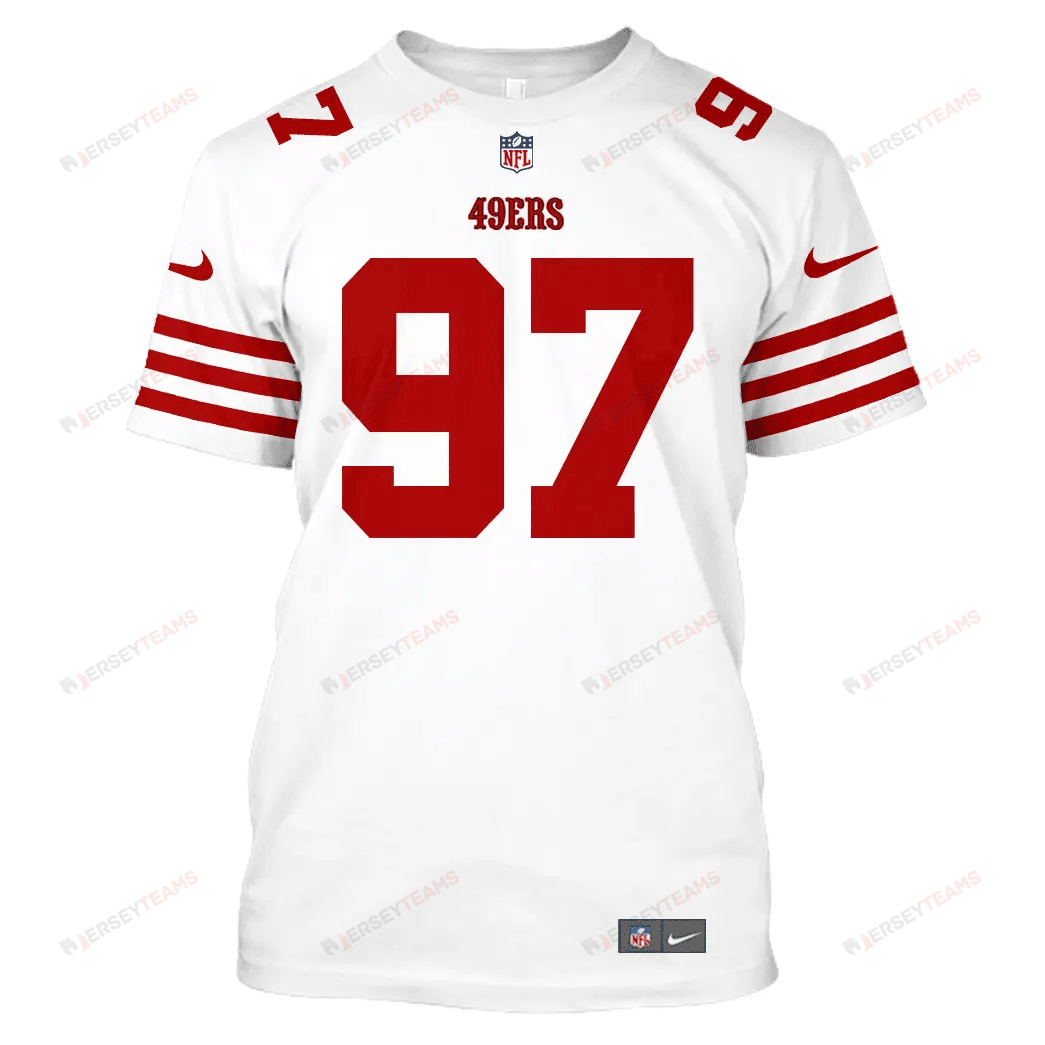 Nick Bosa 97 San Francisco 49ers All Over Print T-shirt - White