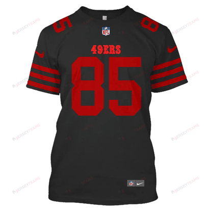 George Kittle 85 San Francisco 49ers All Over Print T-shirt - Black