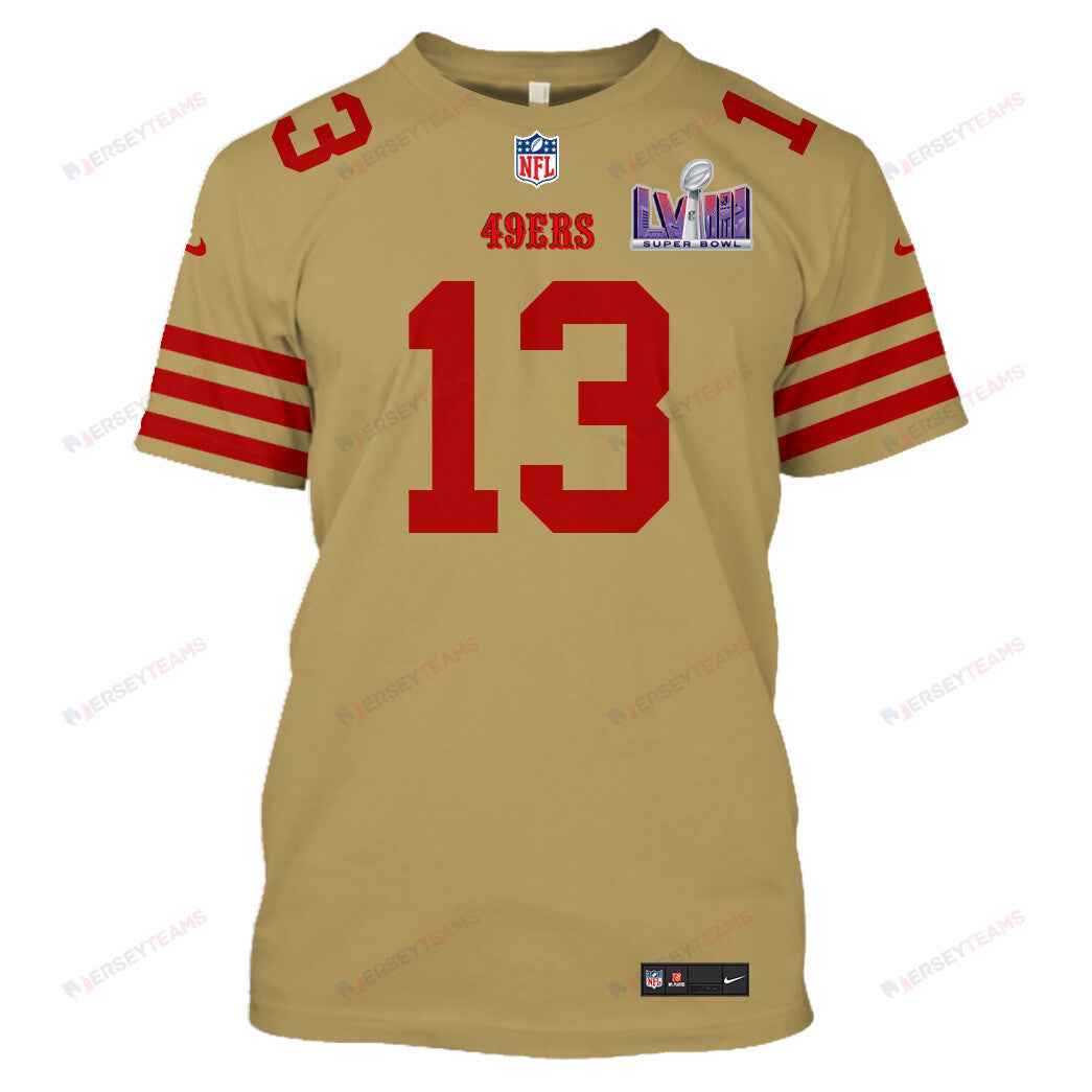 Brock Purdy 13 San Francisco 49ers Super Bowl LVIII All Over Print T-shirt - Gold