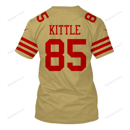 George Kittle 85 San Francisco 49ers Super Bowl LVIII All Over Print T-shirt - Gold