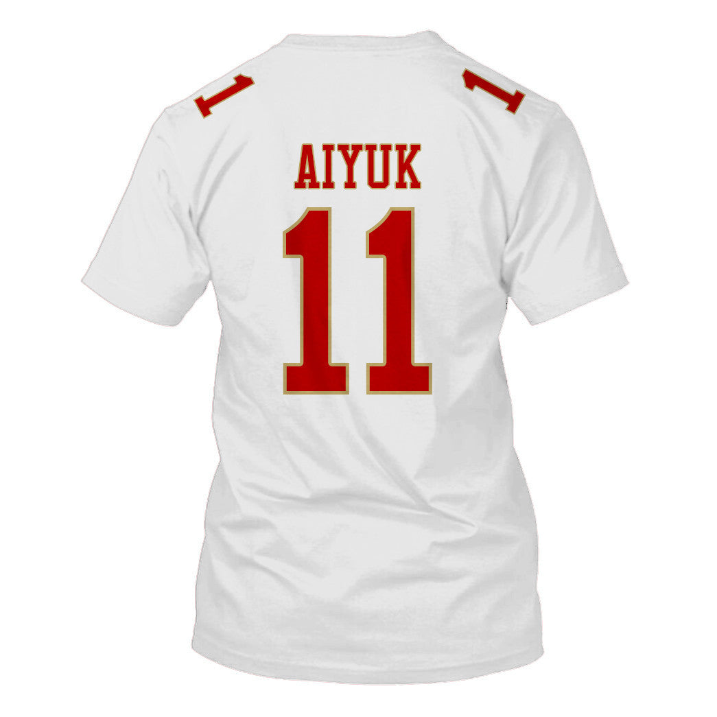 Brandon Aiyuk 11 San Francisco 49ers Super Bowl LVIII All Over Print T-shirt - White