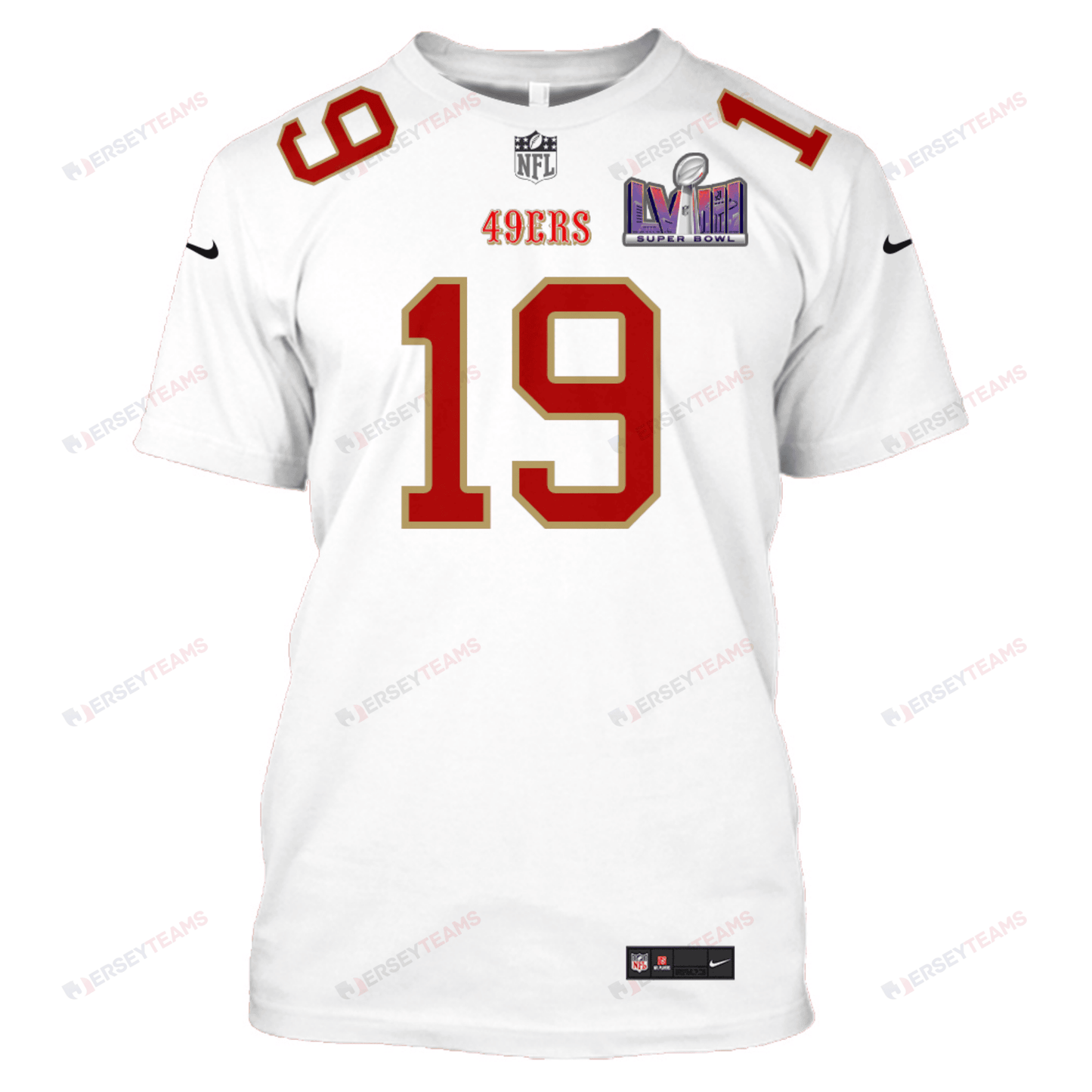 Deebo Samuel 19 San Francisco 49ers Super Bowl LVIII All Over Print T-shirt - White