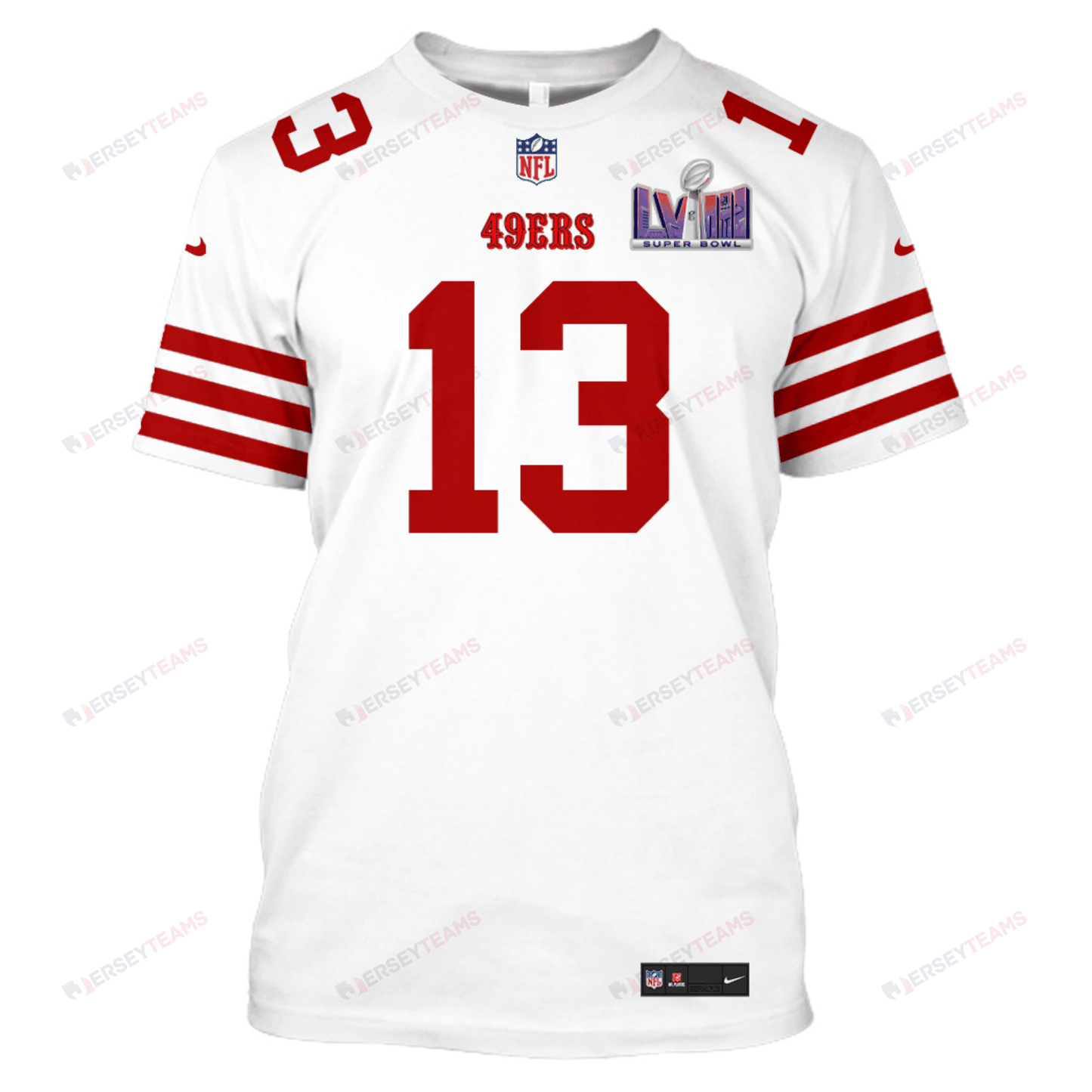 Brock Purdy 13 San Francisco 49ers Super Bowl LVIII All Over Print T-shirt - White