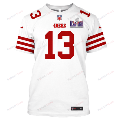 Brock Purdy 13 San Francisco 49ers Super Bowl LVIII All Over Print T-shirt - White
