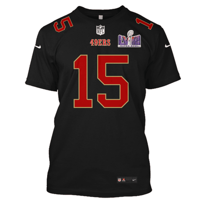 Jauan Jennings 15 San Francisco 49ers Super Bowl LVIII All Over Print T-shirt - Black