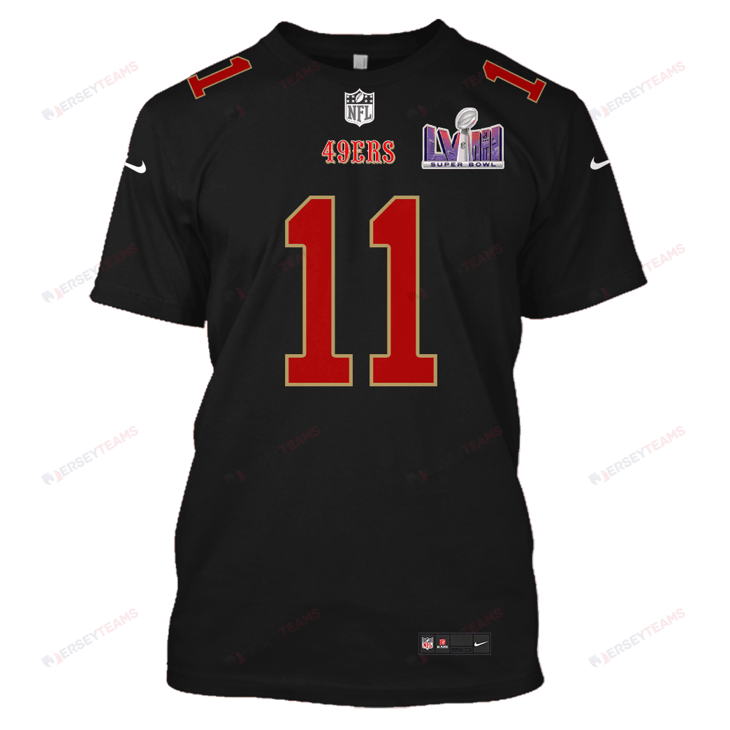 Brandon Aiyuk 11 San Francisco 49ers Super Bowl LVIII All Over Print T-shirt - Black