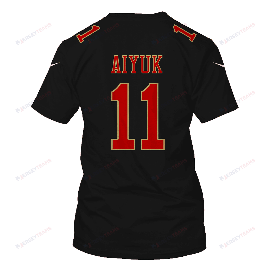 Brandon Aiyuk 11 San Francisco 49ers Super Bowl LVIII All Over Print T-shirt - Black