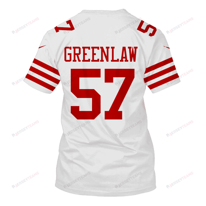 Dre Greenlaw 57 San Francisco 49ers Super Bowl LVIII All Over Print T-shirt - White