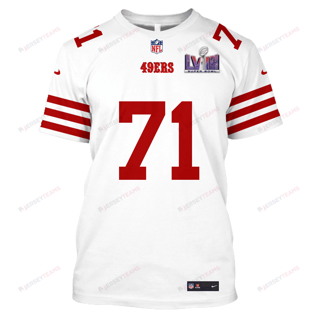 Trent Williams 71 San Francisco 49ers Super Bowl LVIII All Over Print T-shirt - White