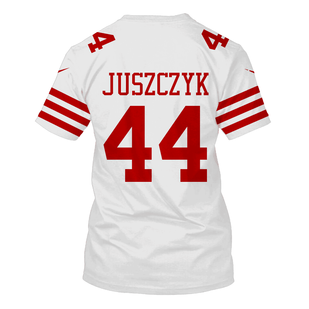 Kyle Juszczyk 44 San Francisco 49ers Super Bowl LVIII All Over Print T-shirt - White