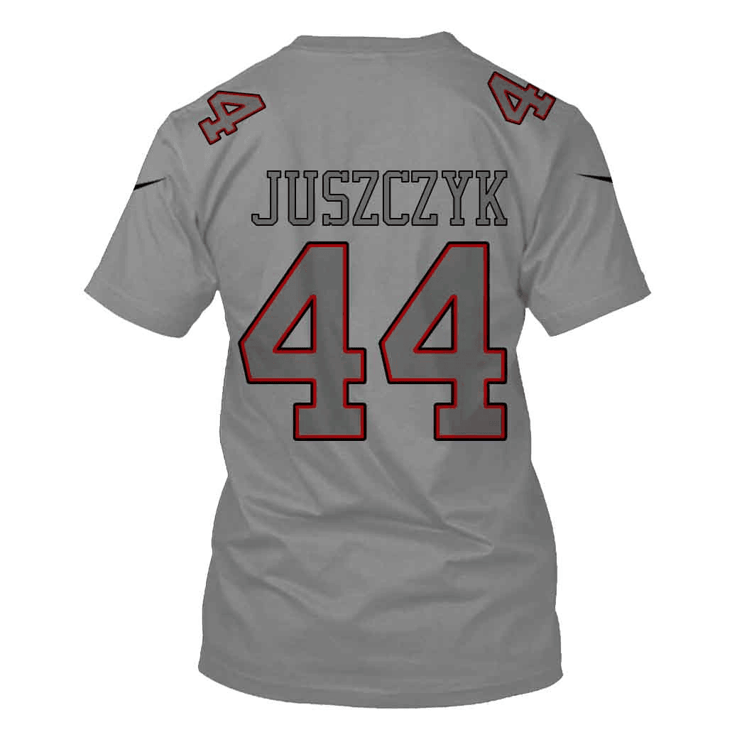Kyle Juszczyk 44 San Francisco 49ers Super Bowl LVIII All Over Print T-shirt - Gray