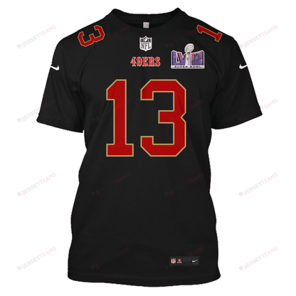 Brock Purdy 13 San Francisco 49ers Super Bowl LVIII Limited All Over Print T-shirt - Black