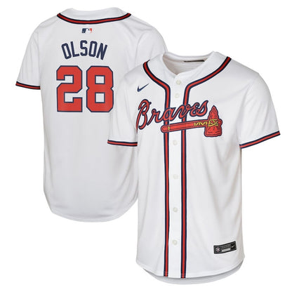 Matt Olson 28 Atlanta Braves Home Limited Player YOUTH Jersey - White