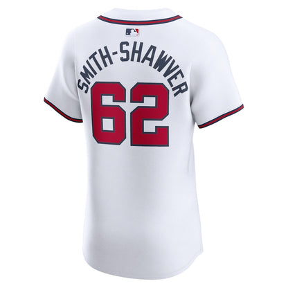 AJ Smith-Shawver 62 Atlanta Braves Home Elite Player Men Jersey - White