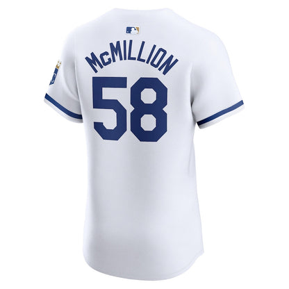 John McMillon 58 Kansas City Royals Home Elite Player Men Jersey - White