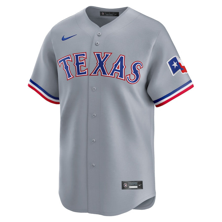 Texas Rangers Away Limited Custom Men Jersey - Gray
