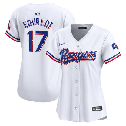Nathan Eovaldi 17 Texas Rangers Women Home Limited Player Jersey - White