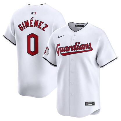 Andres Gimenez 0 Cleveland Guardians Home Limited Player Men Jersey - White