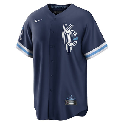 Hunter Dozier 17 Kansas City Royals City Connect Player Men Jersey - Navy