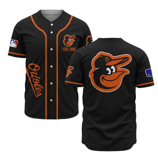 Baltimore Orioles Custom Name Baseball Jersey - Black