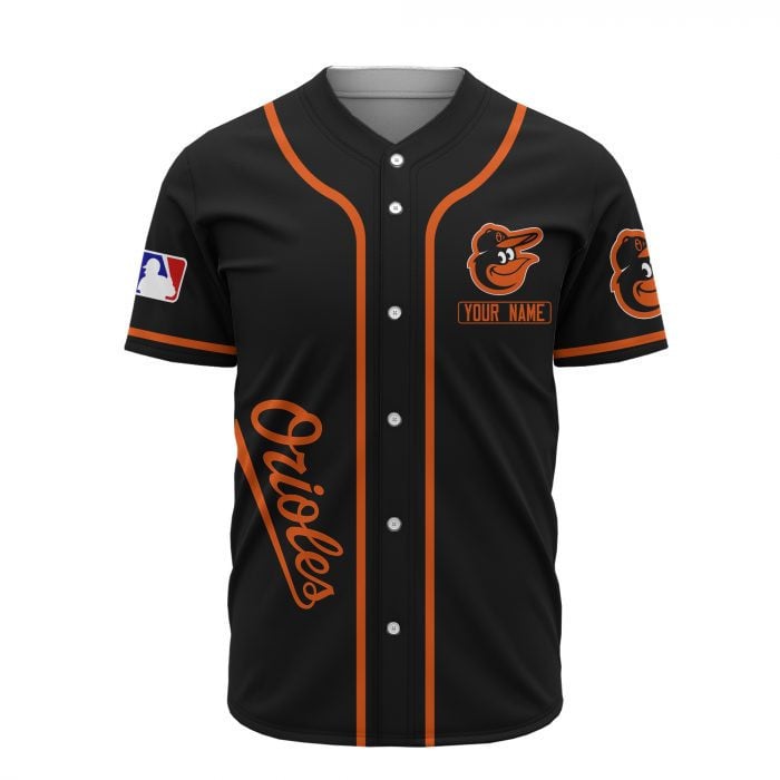 Baltimore Orioles Custom Name Baseball Jersey - Black