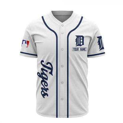 Detroit Tigers Custom Name Baseball Jersey - White