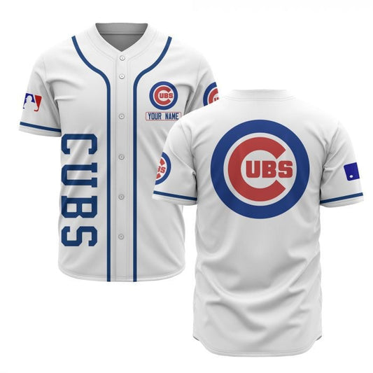 Chicago Cubs Custom Name Baseball Jersey - White