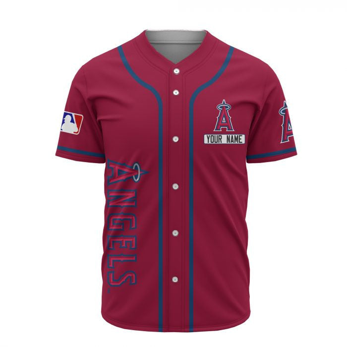 Los Angeles Angels Custom Name Baseball Jersey - Red