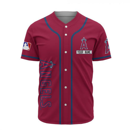 Los Angeles Angels Custom Name Baseball Jersey - Red