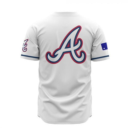 Atlanta Braves Custom Name Baseball Jersey - White
